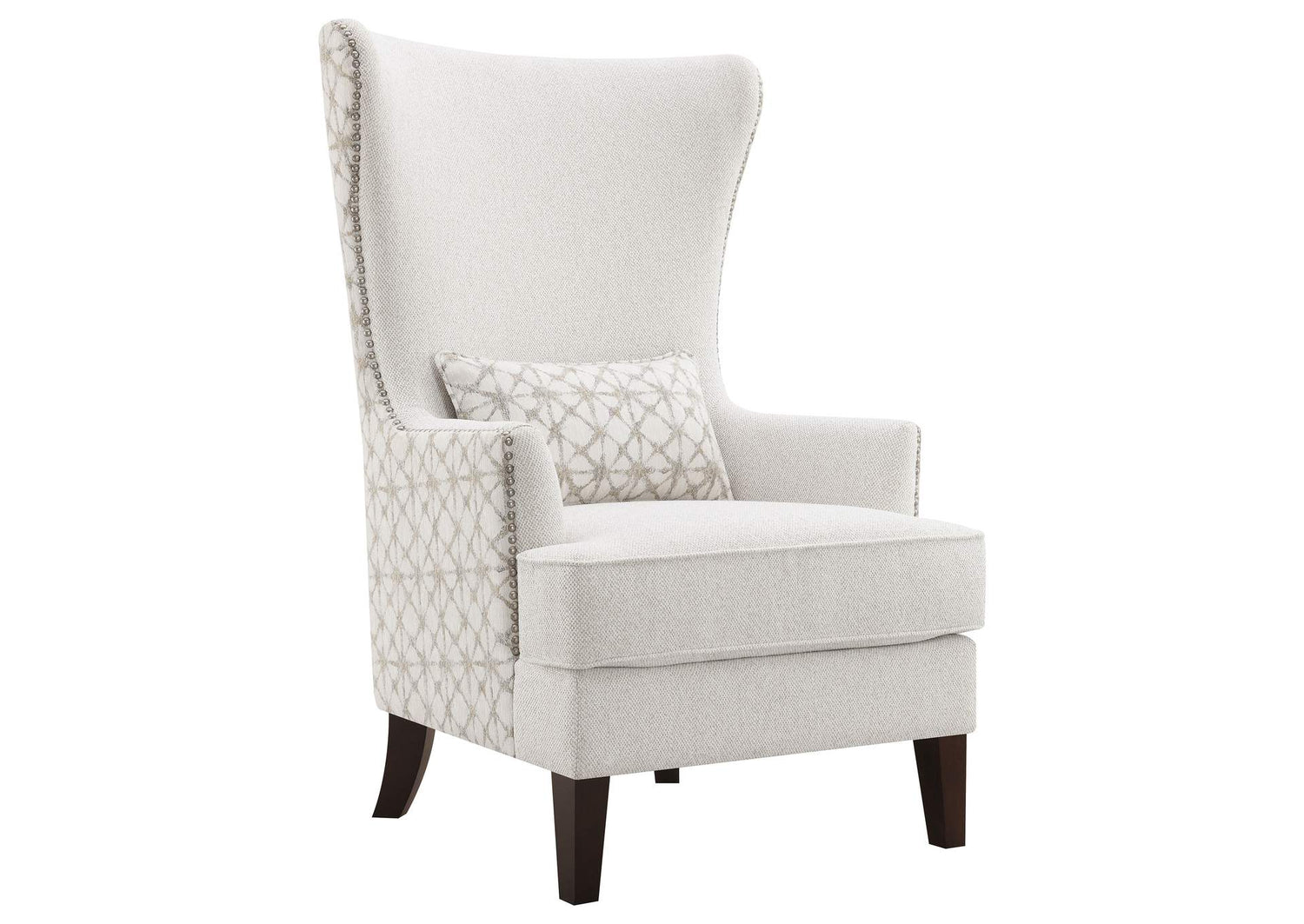Pippin Upholstered High Wingback Accent Chair Latte