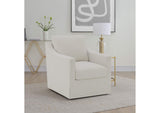 904133 Winter Upholstered Sloped Arm Accent Swivel Chair Beige