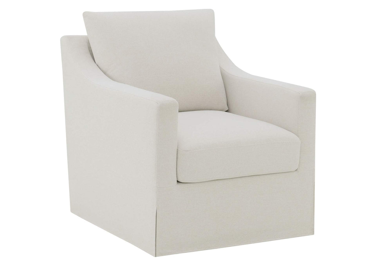 904133 Winter Upholstered Sloped Arm Accent Swivel Chair Beige