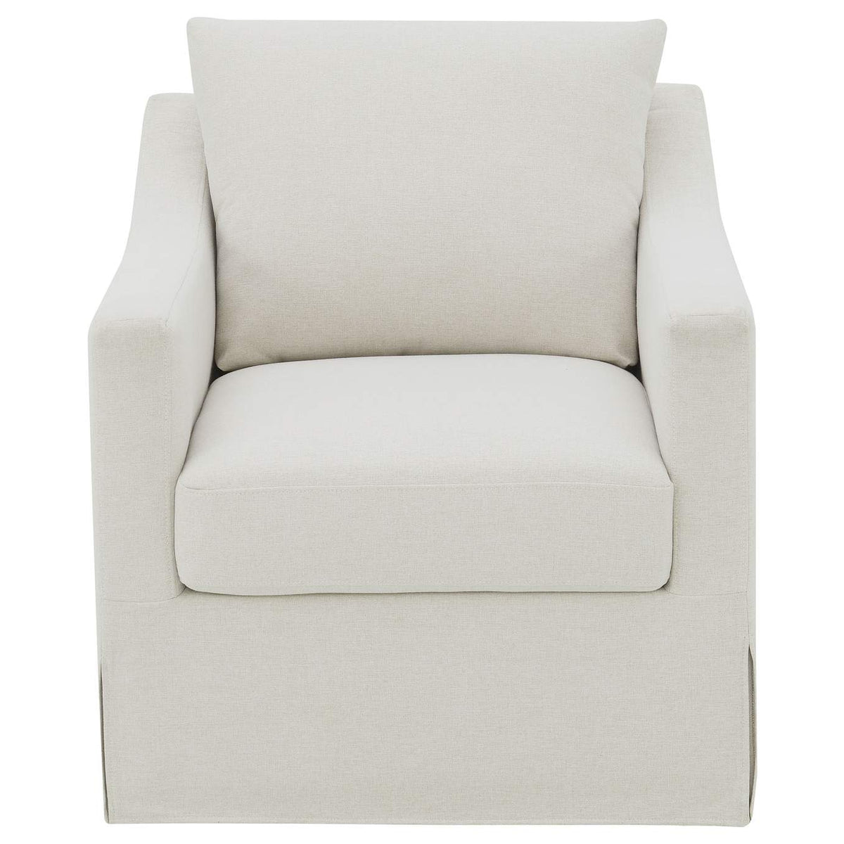 904133 Winter Upholstered Sloped Arm Accent Swivel Chair Beige