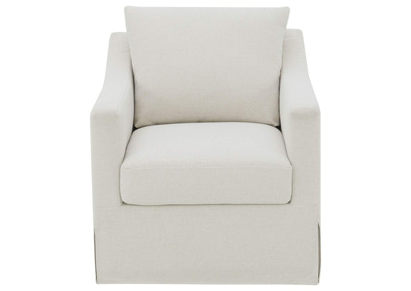 904133 Winter Upholstered Sloped Arm Accent Swivel Chair Beige