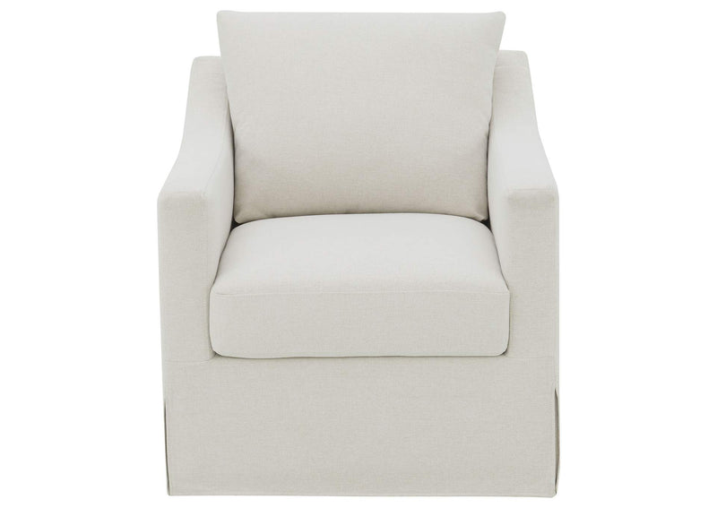 904133 Winter Upholstered Sloped Arm Accent Swivel Chair Beige