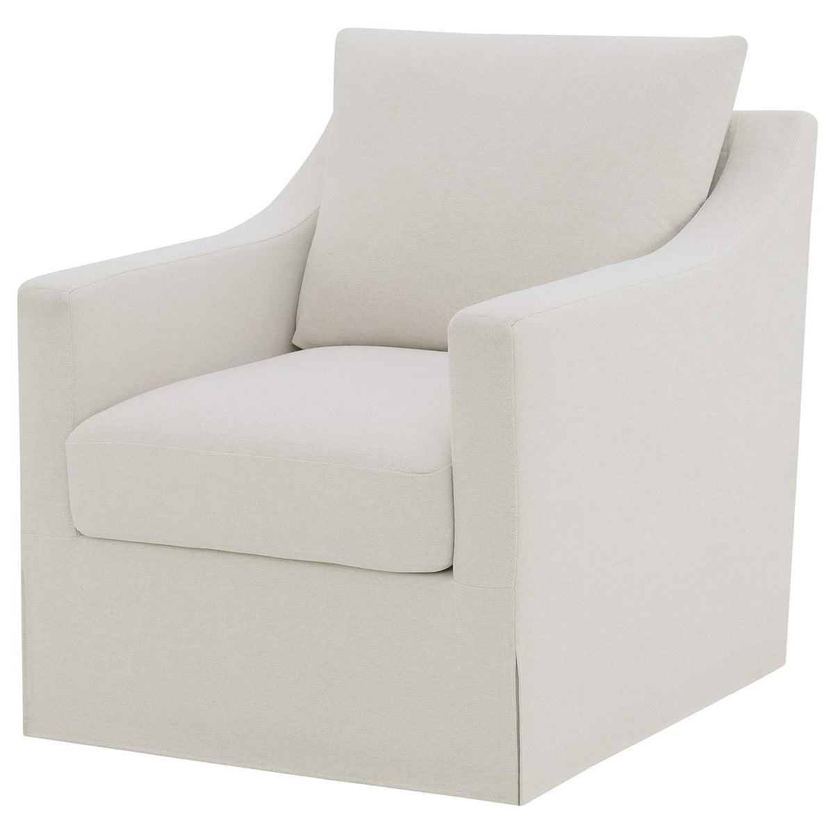 904133 Winter Upholstered Sloped Arm Accent Swivel Chair Beige