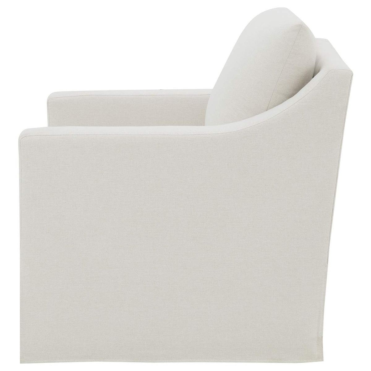 904133 Winter Upholstered Sloped Arm Accent Swivel Chair Beige
