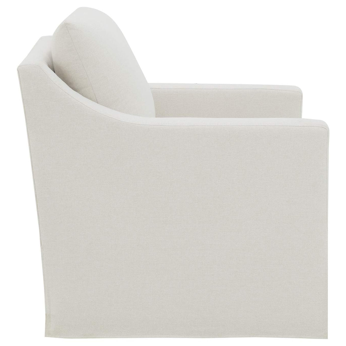 904133 Winter Upholstered Sloped Arm Accent Swivel Chair Beige
