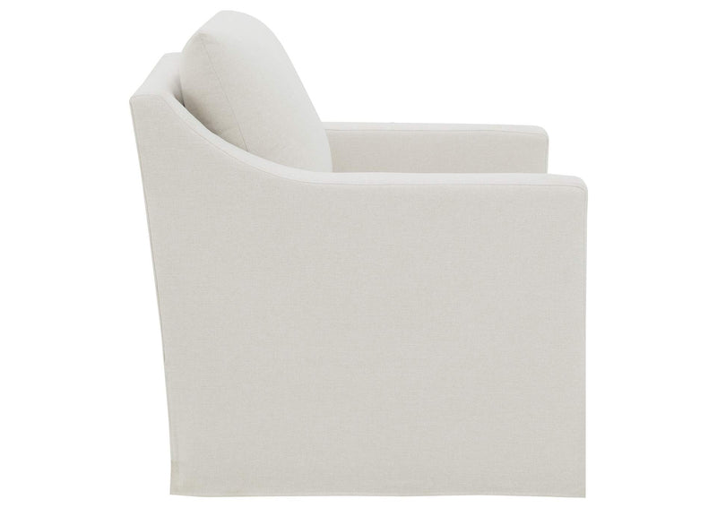 904133 Winter Upholstered Sloped Arm Accent Swivel Chair Beige