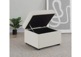904134 Winter Upholstered Hydraulic Lift Top Storage Ottoman Beige
