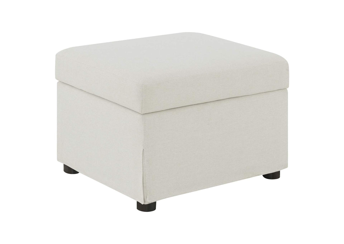904134 Winter Upholstered Hydraulic Lift Top Storage Ottoman Beige