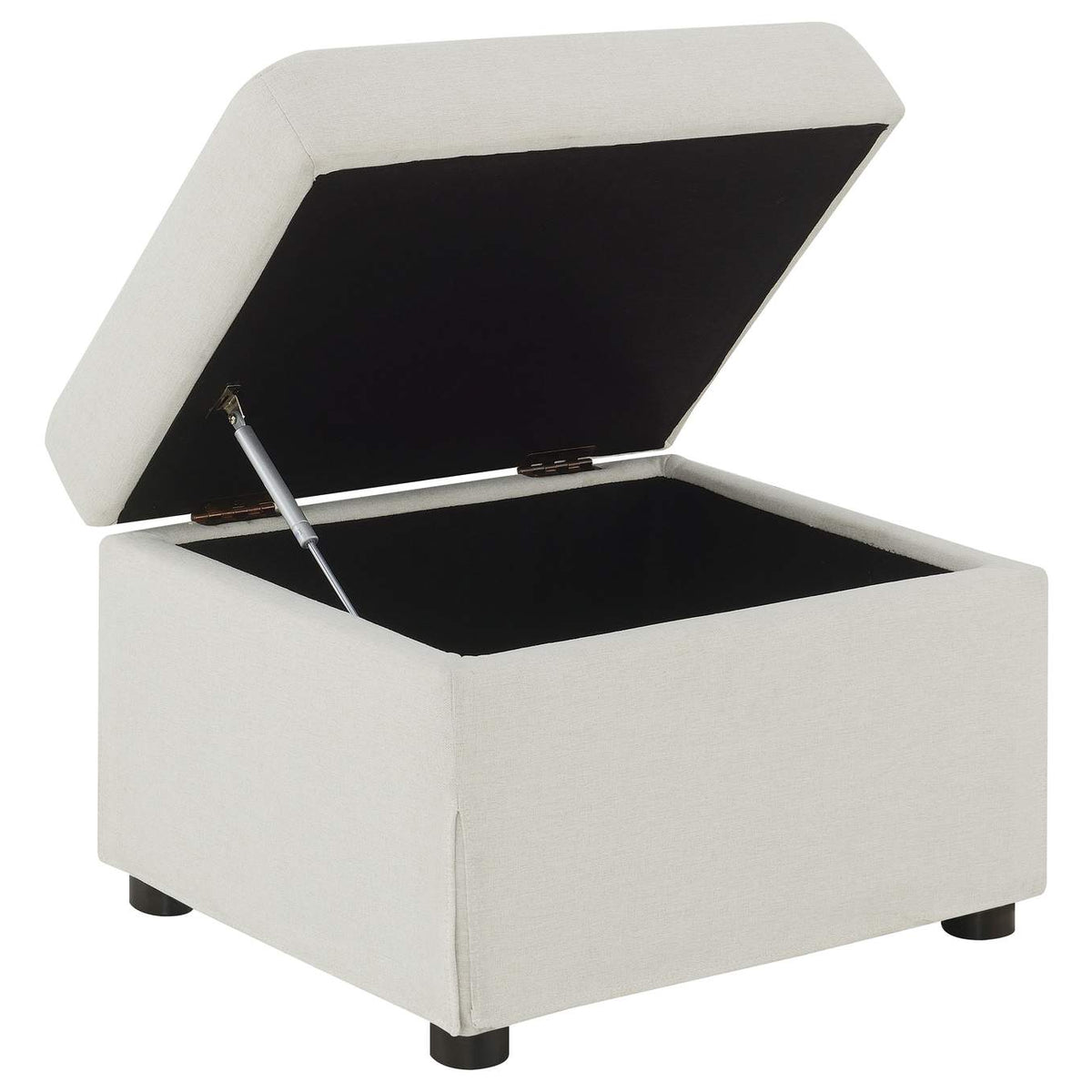 904134 Winter Upholstered Hydraulic Lift Top Storage Ottoman Beige
