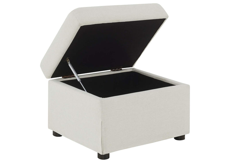 904134 Winter Upholstered Hydraulic Lift Top Storage Ottoman Beige