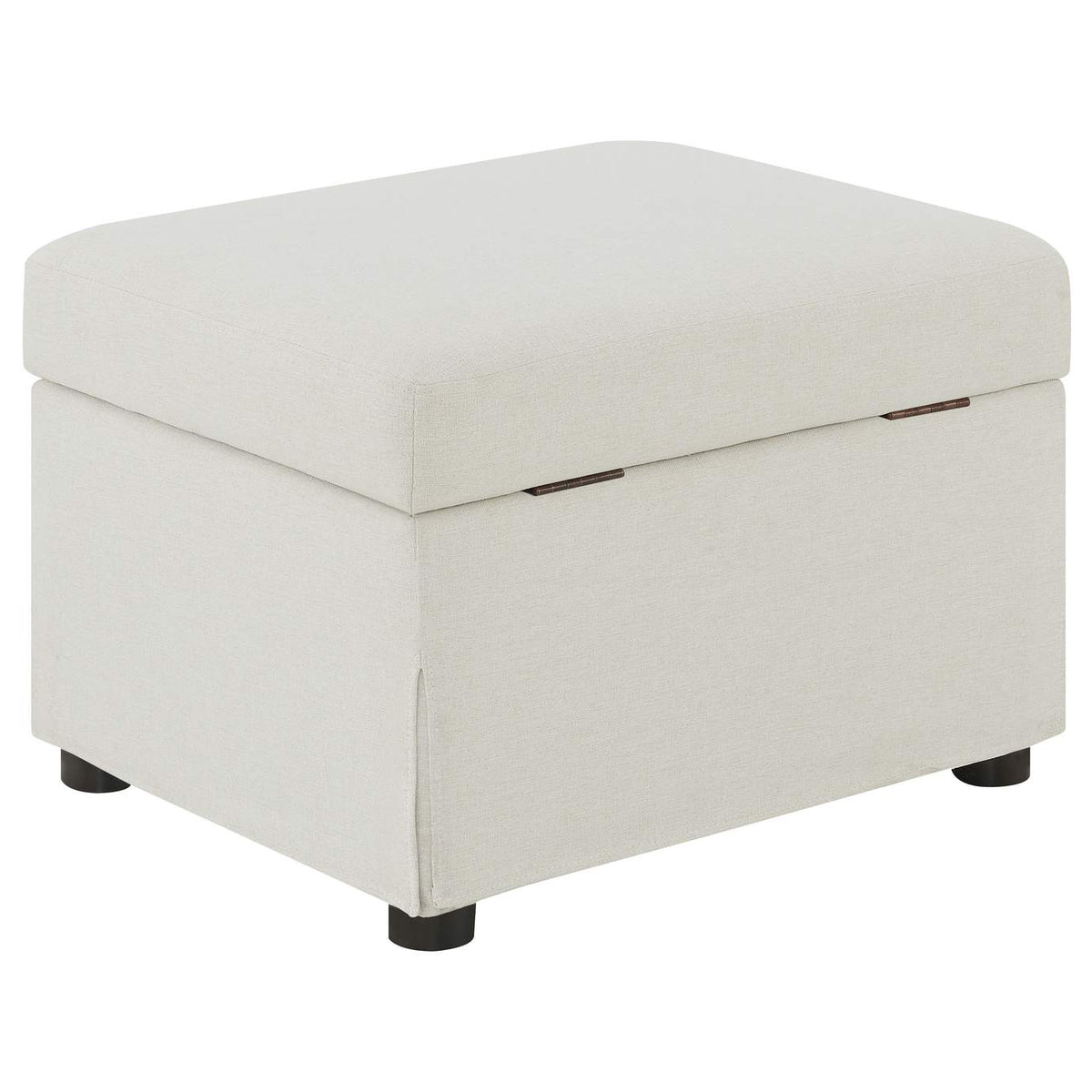 904134 Winter Upholstered Hydraulic Lift Top Storage Ottoman Beige