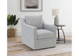 904137 Winter Upholstered Sloped Arm Accent Swivel Chair Grey