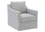 904137 Winter Upholstered Sloped Arm Accent Swivel Chair Grey
