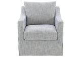 904137 Winter Upholstered Sloped Arm Accent Swivel Chair Grey
