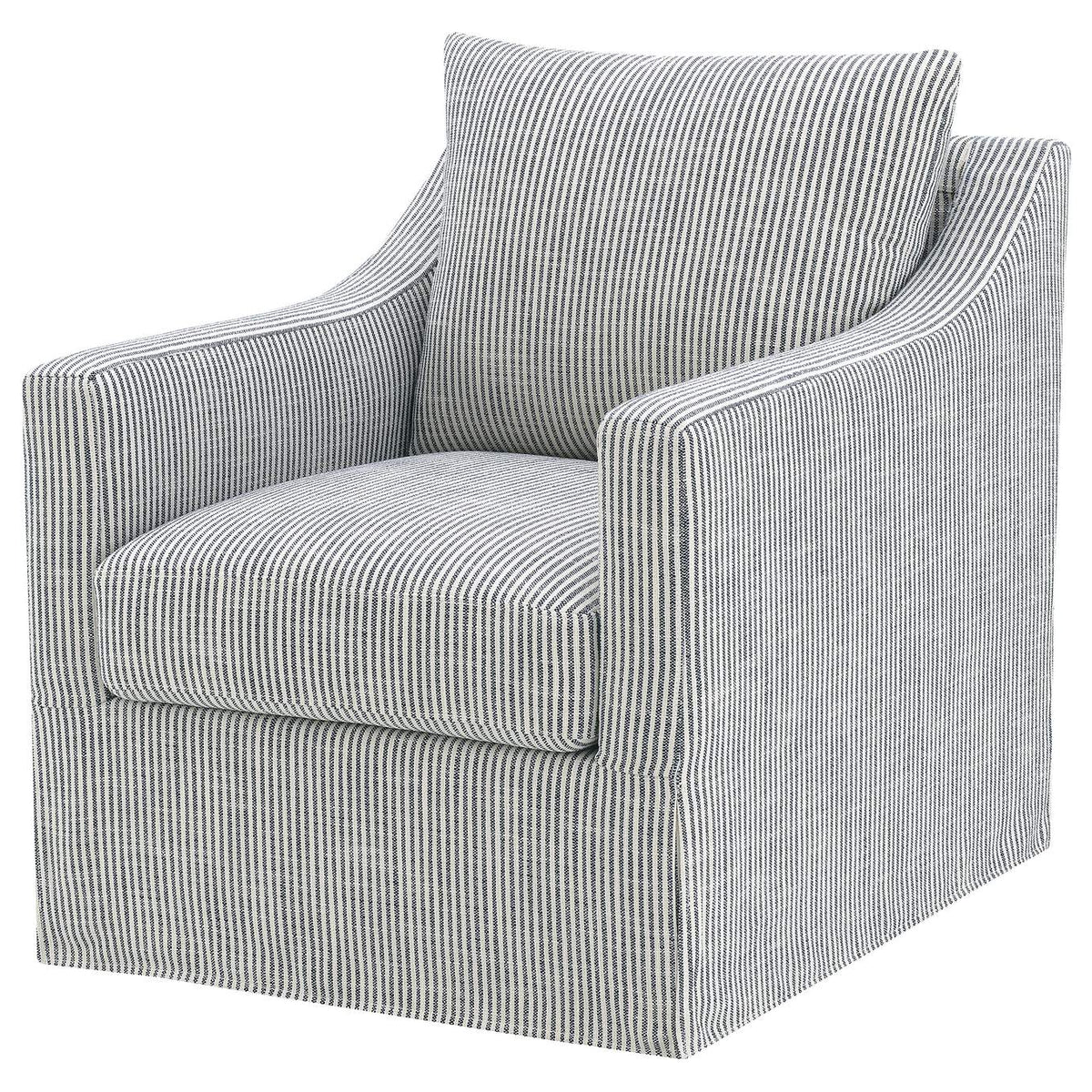 904137 Winter Upholstered Sloped Arm Accent Swivel Chair Grey