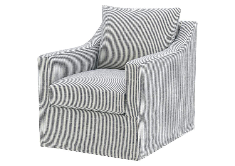 904137 Winter Upholstered Sloped Arm Accent Swivel Chair Grey