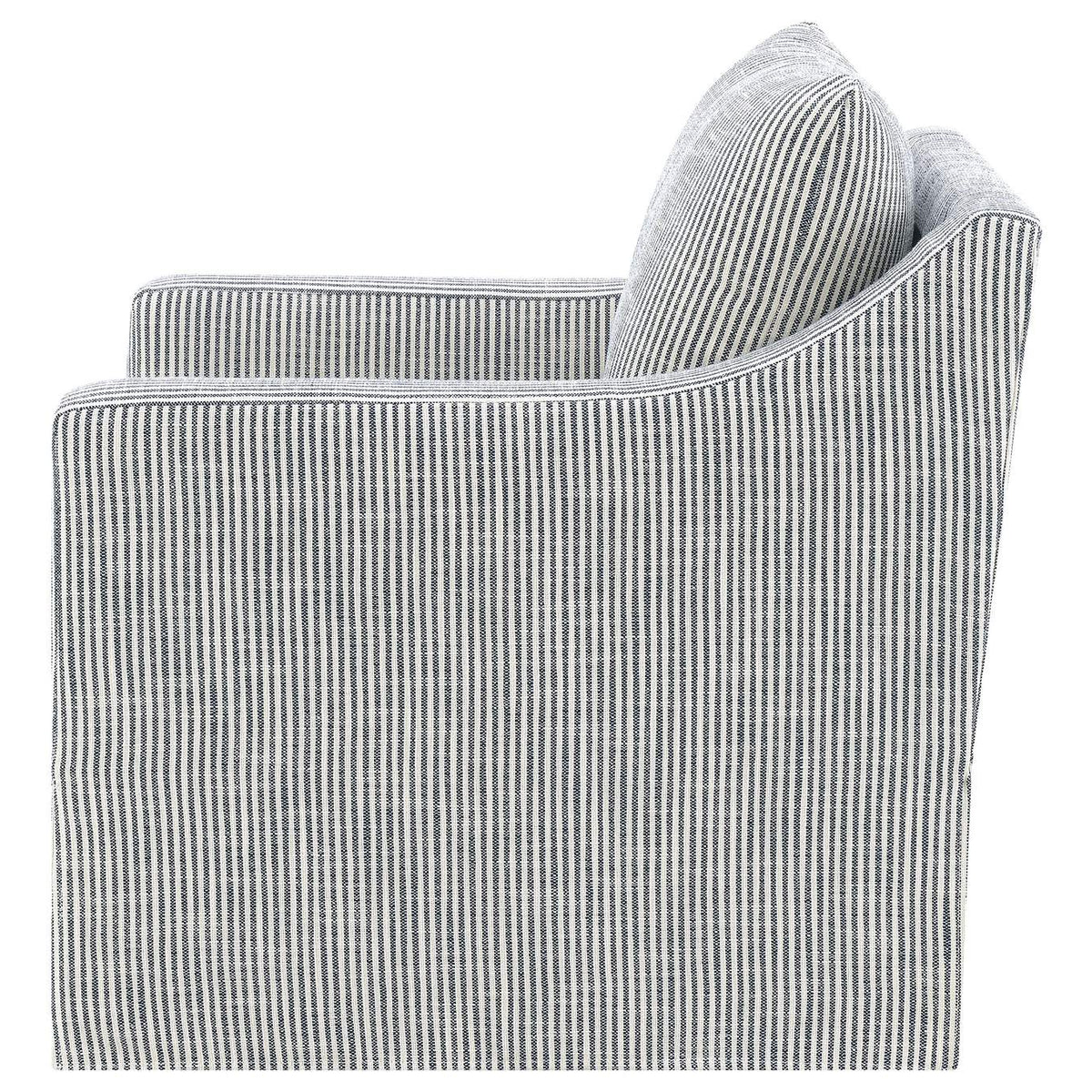 904137 Winter Upholstered Sloped Arm Accent Swivel Chair Grey
