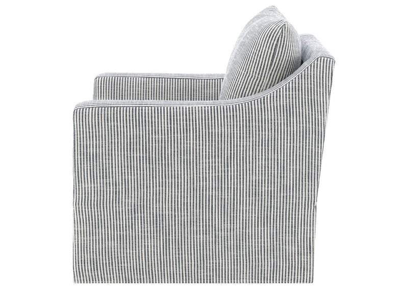 904137 Winter Upholstered Sloped Arm Accent Swivel Chair Grey