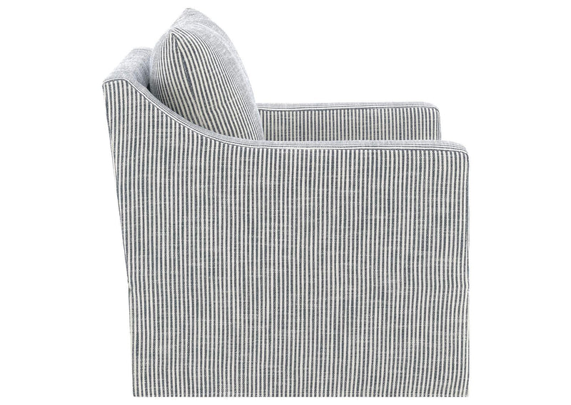 904137 Winter Upholstered Sloped Arm Accent Swivel Chair Grey