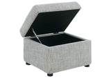 904138 Winter Upholstered Hydraulic Lift Top Storage Ottoman Grey