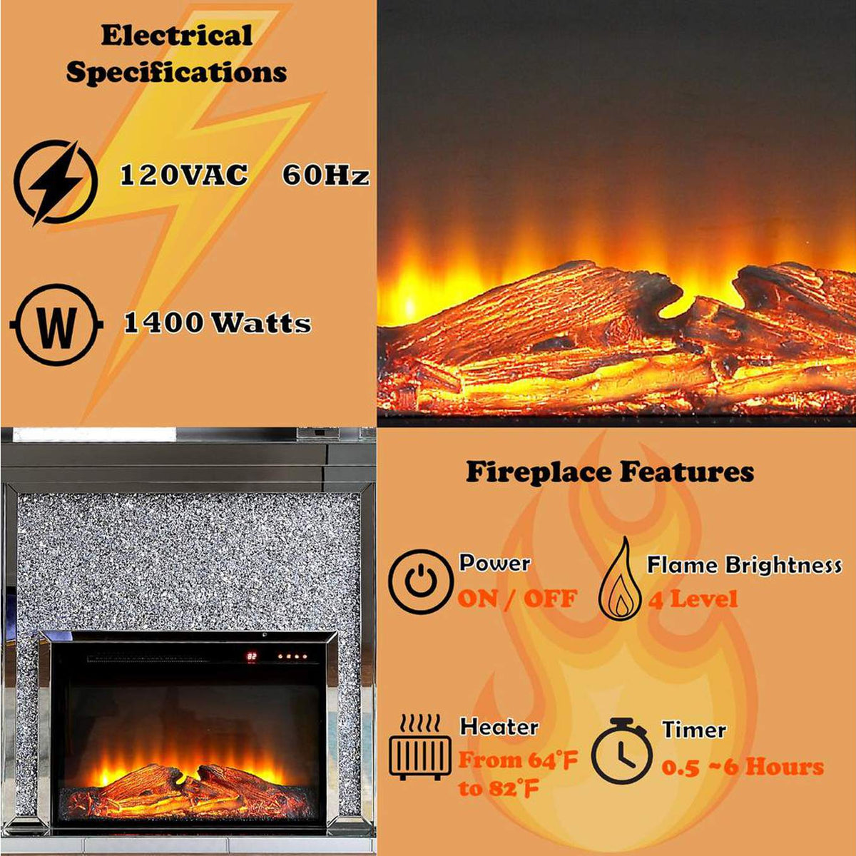 90455 Noralie Fireplace