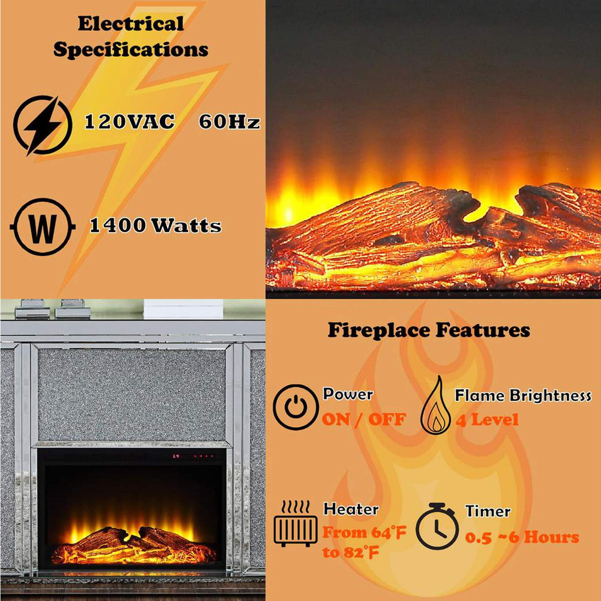 90457 Noralie Fireplace