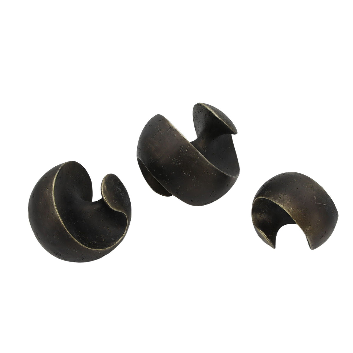 4" / 5" / 6" Kismet Spiral Deco Spheres (Set of 3) - Bronze