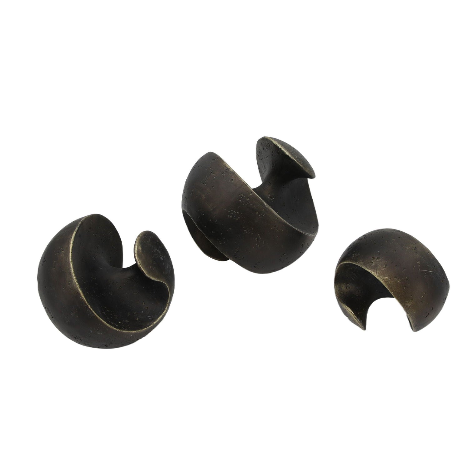 4" / 5" / 6" Kismet Spiral Deco Spheres (Set of 3) - Bronze