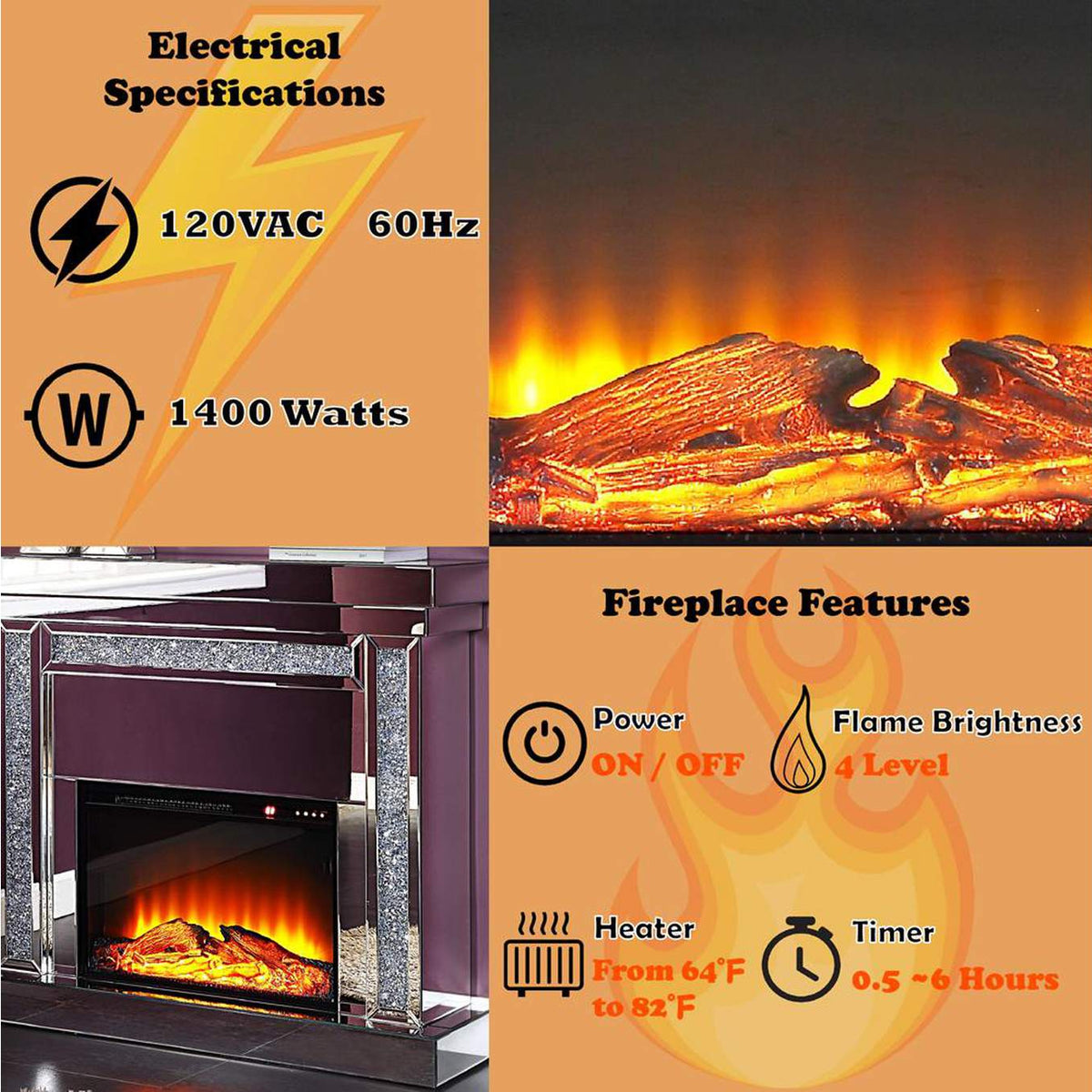 90470 Noralie Fireplace