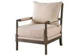 905362 Blanchett Upholstered Bobbin Accent Chair Beige and Distressed Brown