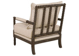 905362 Blanchett Upholstered Bobbin Accent Chair Beige and Distressed Brown