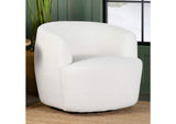 905726 Hudson Faux Sheepskin Upholstered Swivel Chair Natural