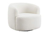 Hudson Faux Sheepskin Upholstered Swivel Chair Natural