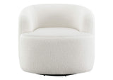 905726 Hudson Faux Sheepskin Upholstered Swivel Chair Natural
