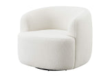 905726 Hudson Faux Sheepskin Upholstered Swivel Chair Natural
