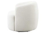 905726 Hudson Faux Sheepskin Upholstered Swivel Chair Natural