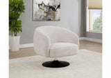 905739 Dave Upholstered Barrel Back Swivel Club Chair Beige