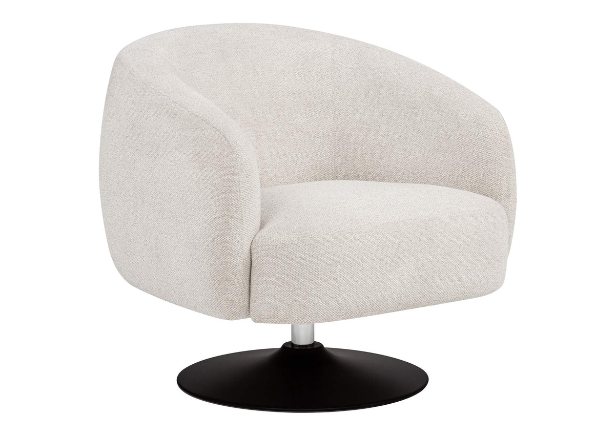 905739 Dave Upholstered Barrel Back Swivel Club Chair Beige
