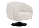 905739 Dave Upholstered Barrel Back Swivel Club Chair Beige