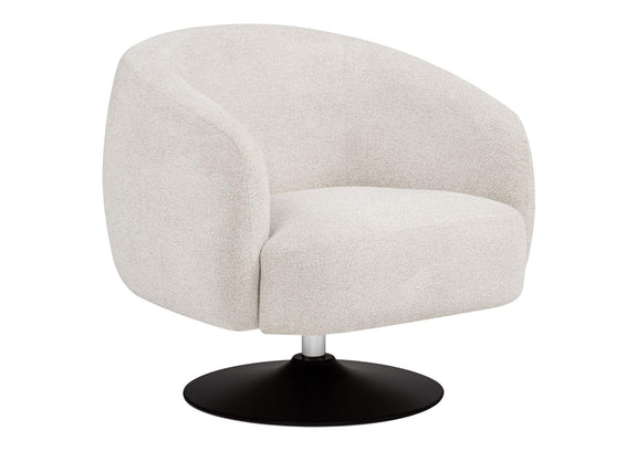 905739 Dave Upholstered Barrel Back Swivel Club Chair Beige
