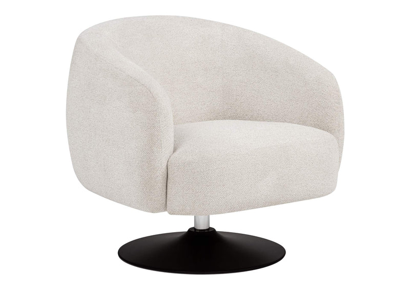 905739 Dave Upholstered Barrel Back Swivel Club Chair Beige
