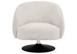 905739 Dave Upholstered Barrel Back Swivel Club Chair Beige