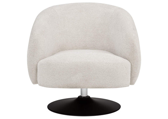 905739 Dave Upholstered Barrel Back Swivel Club Chair Beige