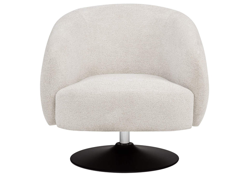 905739 Dave Upholstered Barrel Back Swivel Club Chair Beige