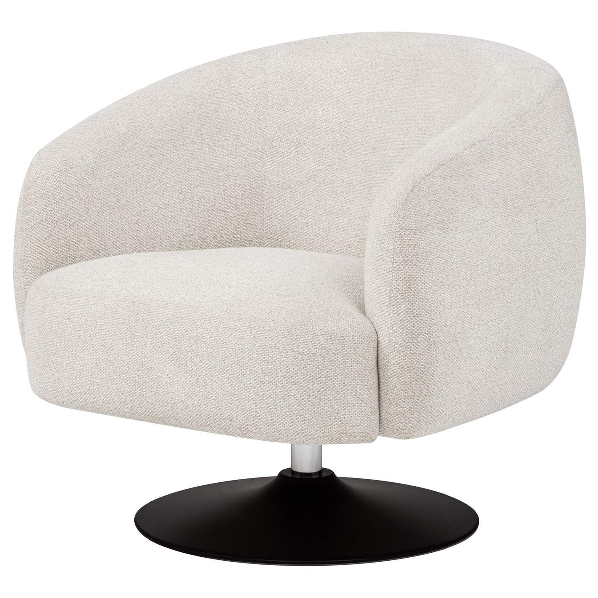 905739 Dave Upholstered Barrel Back Swivel Club Chair Beige