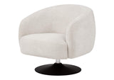 905739 Dave Upholstered Barrel Back Swivel Club Chair Beige