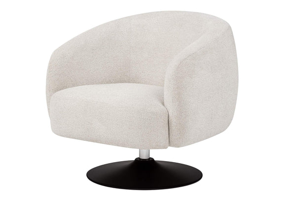 905739 Dave Upholstered Barrel Back Swivel Club Chair Beige