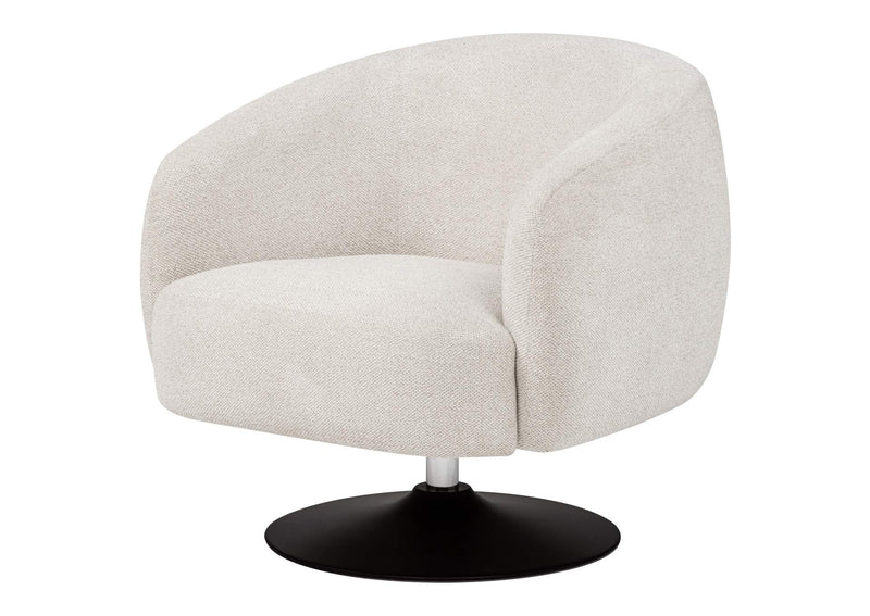 905739 Dave Upholstered Barrel Back Swivel Club Chair Beige