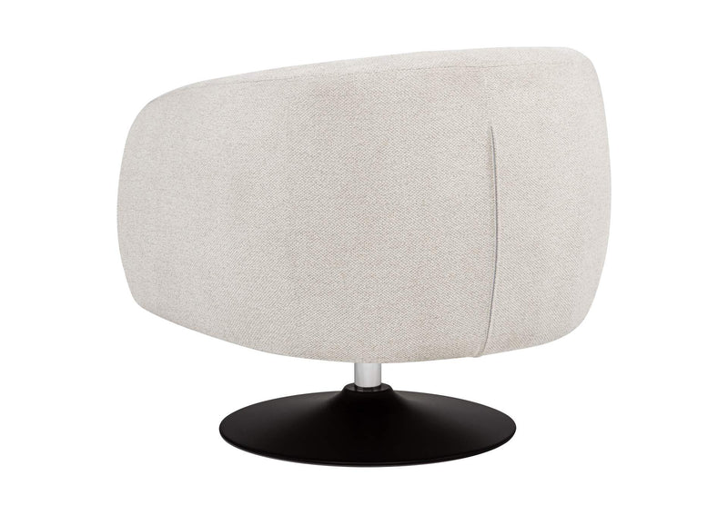905739 Dave Upholstered Barrel Back Swivel Club Chair Beige