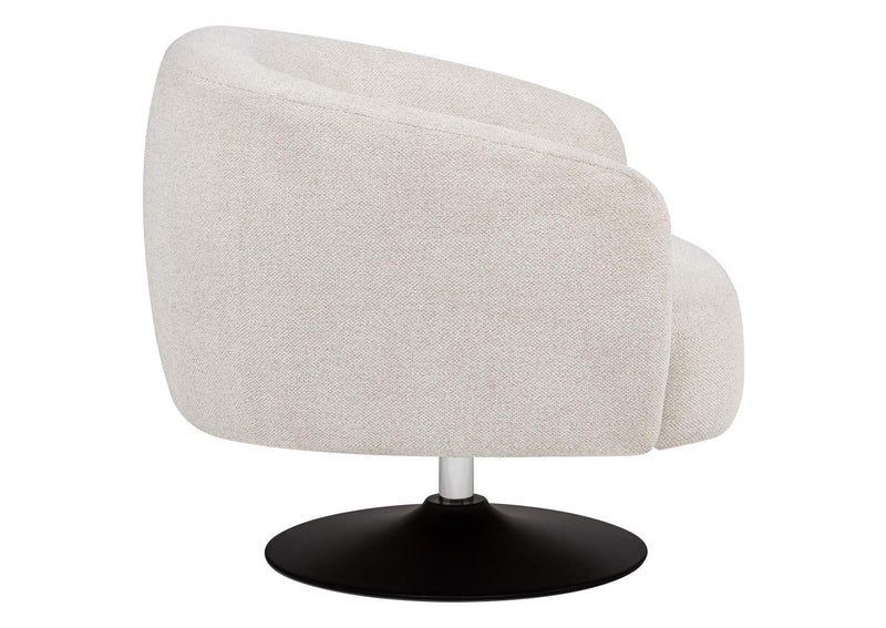 905739 Dave Upholstered Barrel Back Swivel Club Chair Beige